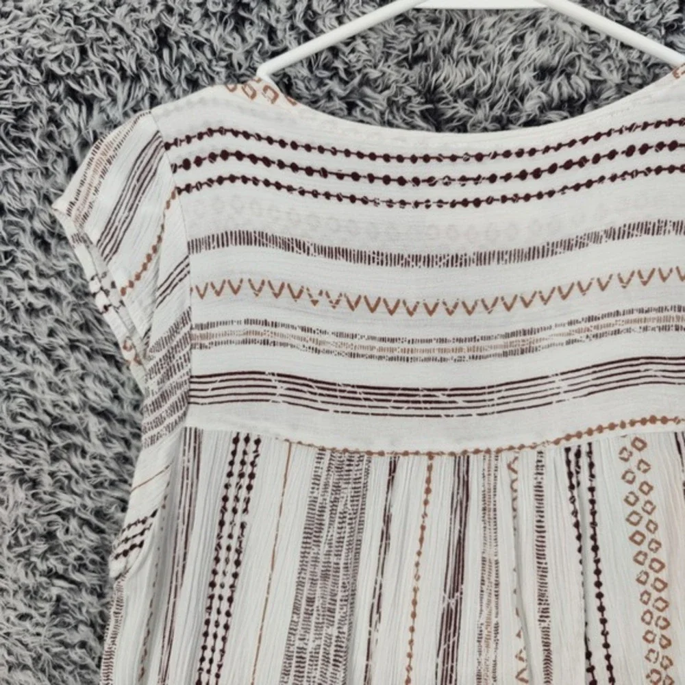 Savanna Jane Embroidered Tunic Top Multi Color Stripe Cottage Fairy Women Medium - Picture 13 of 15